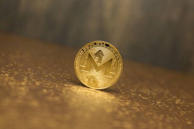  altın zemin üzerine altın monero