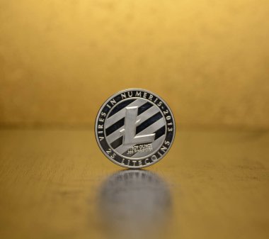 litecoin görünümü arka plan, kripto para birimi kavramı üzerine kadar kapatın