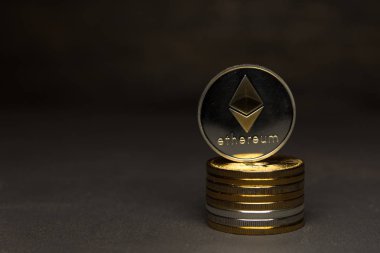 Arka plan üzerinde kripto para birimi Ethereum