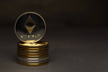 Arka plan üzerinde kripto para birimi Ethereum