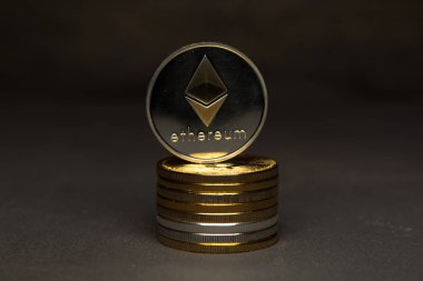 Arka plan üzerinde kripto para birimi Ethereum