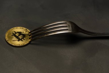  Gümüş çatal ile Bitcoin yalan