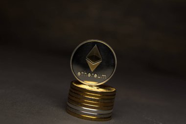 Arka plan üzerinde kripto para birimi Ethereum