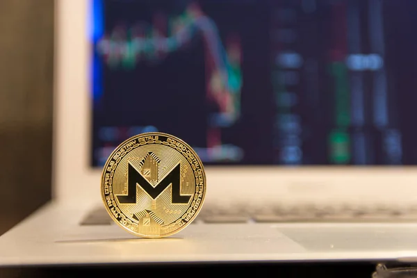 Monero Dorado Portátil Plata — Foto de Stock