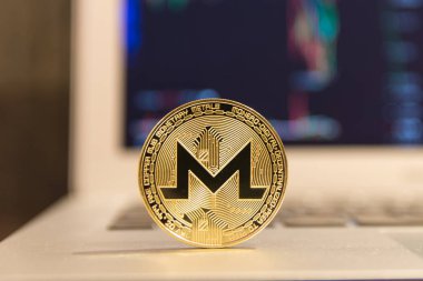  Gümüş laptop altın monero