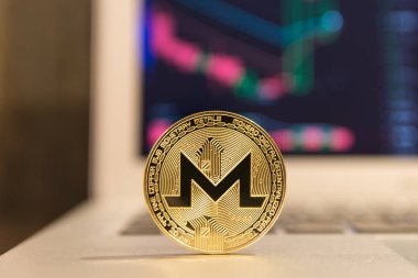  Gümüş laptop altın monero