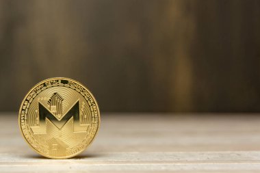  arka plan maded üzerinden dekoratif sıva üzerinde altın monero