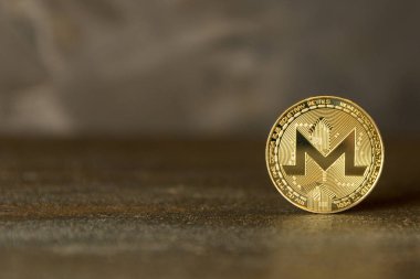  arka plan maded üzerinden dekoratif sıva üzerinde altın monero