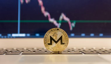  Gümüş laptop altın monero