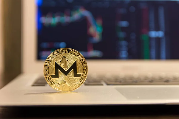 Monero Dorado Portátil Plata — Foto de Stock