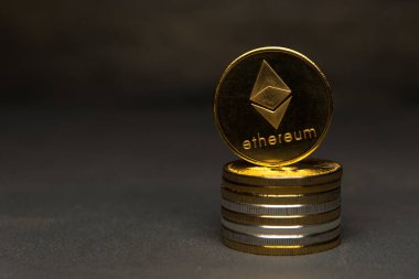 Arka plan üzerinde kripto para birimi Ethereum