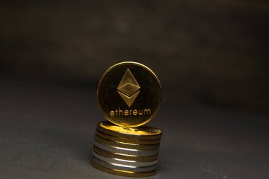 Arka plan üzerinde kripto para birimi Ethereum