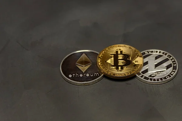 Κρυπτό Νόμισμα Bitcoin Litecoin Και Ethereum — Φωτογραφία Αρχείου