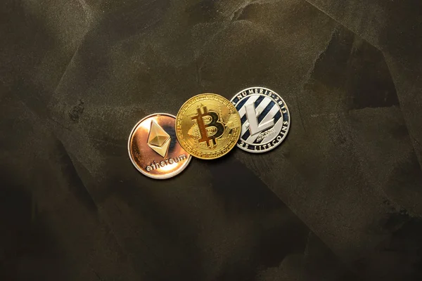 Κρυπτό Νόμισμα Bitcoin Litecoin Και Ethereum — Φωτογραφία Αρχείου