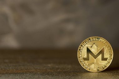  arka plan maded üzerinden dekoratif sıva üzerinde altın monero