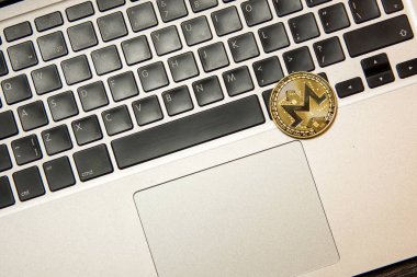  Gümüş laptop altın monero