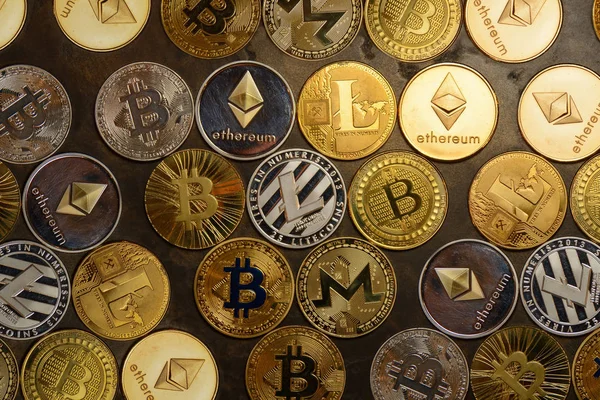 Фоновая Форма Криптовалютных Монет — стоковое фото