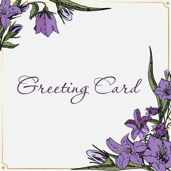 Cartão de vetor com flores — Vetor de Stock