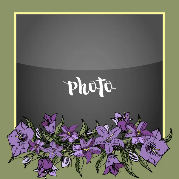 Vector photoframe polaroid bloemen — Stockvector