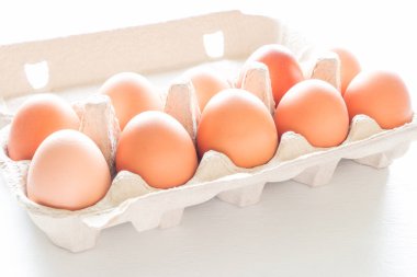 Tavuk yumurta kutusu yakın çekim