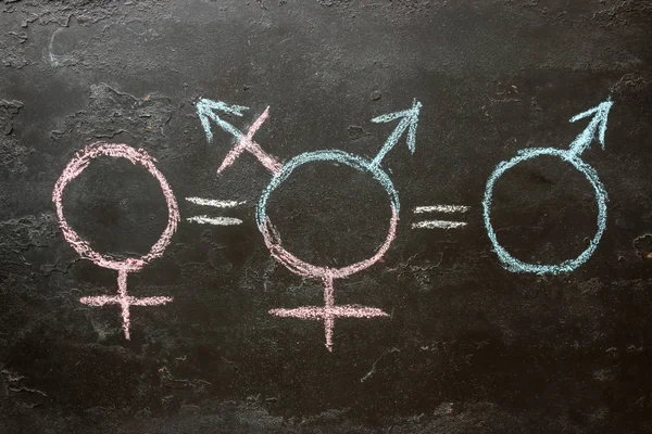 性别符号与男女平等概念的平等标志 — 图库照片