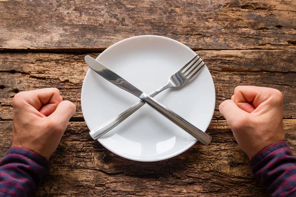 Homem Dieta Mostra Força Vontade — Fotografia de Stock