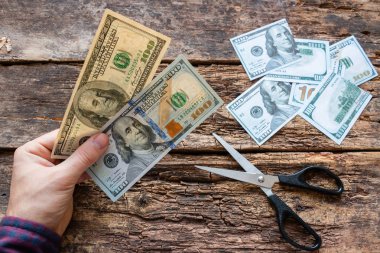 adam Amerikan Doları farklı banknot gösterir