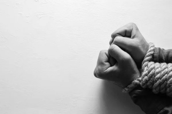 Σκλάβος Χέρια Του Σταματήσει Την Εμπορία Ανθρώπων — Φωτογραφία Αρχείου
