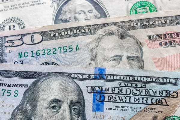 Банкноти Американської Валюти Крупним Планом Інфляція Концепція Світової Кризи — стокове фото