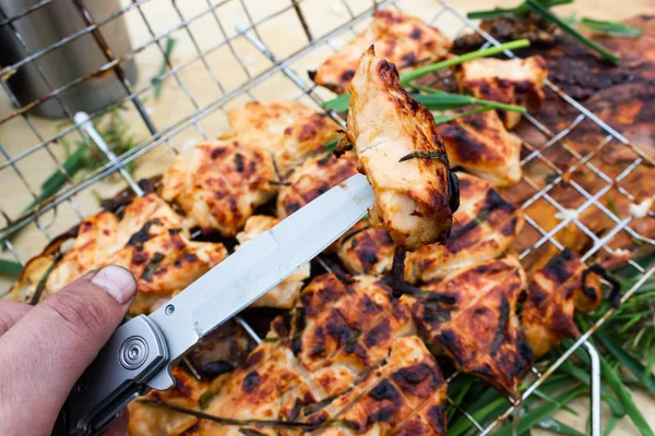 Grilované Maso Nůž Pro Vaření — Stock fotografie
