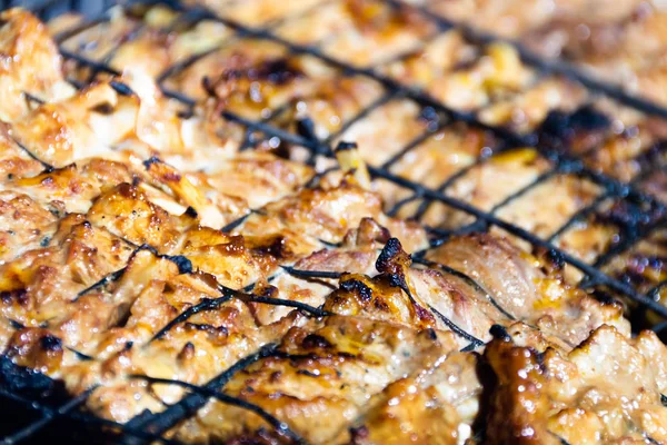 Cozinhar Carne Grelha Preparação Para Festa Churrasco — Fotografia de Stock