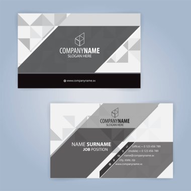 Siyah ve beyaz modern kartvizit şablonu, illüstrasyon vektör 10