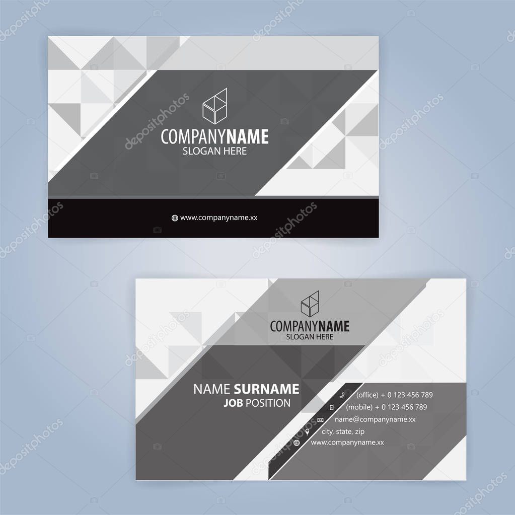 Black and White modern business card template, Illustration Vector 10