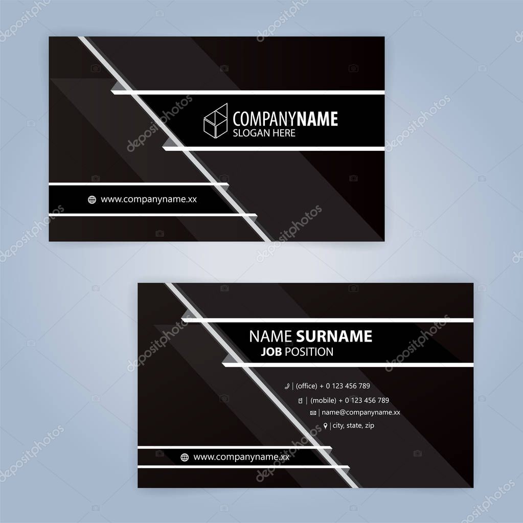 Black and White modern business card template, Illustration Vector 10