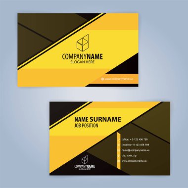 Sarı ve modern kartvizit şablonu, illüstrasyon vektör 10 siyah