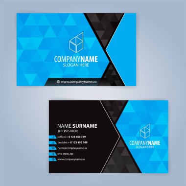 Business card template. Blue and Black, Illustration Vector10 clipart svg vector 