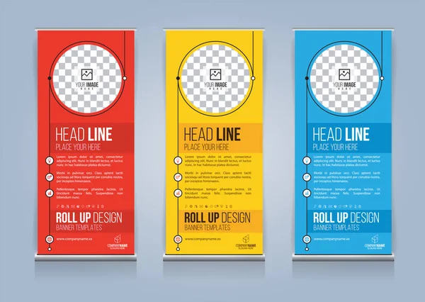 Roll Up Banner şablon tasarım vektör çizim, sunum ve broşür ve ilan. Vektör çizim
