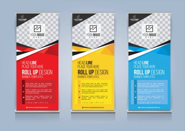 Roll Up Banner şablon tasarım vektör çizim, sunum ve broşür ve ilan. Vektör çizim