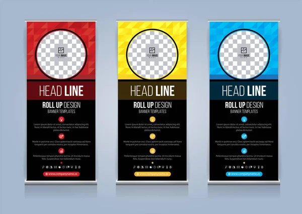 Roll Up Banner şablon tasarım vektör çizim, sunum ve broşür ve ilan. Vektör çizim