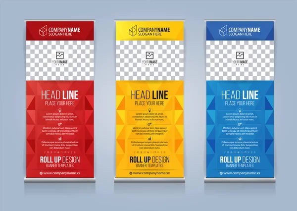 Roll Up Banner şablon tasarım vektör çizim, sunum ve broşür ve ilan. Vektör çizim