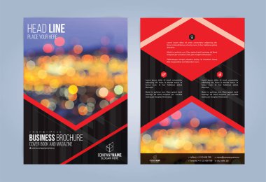 Siyah ve kırmızı broşür. Broşür şablonu. Kitap, Dergi kapağı. Vektör çizim