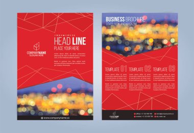 Siyah ve kırmızı broşür. Broşür şablonu. Kitap, Dergi kapağı. Vektör çizim