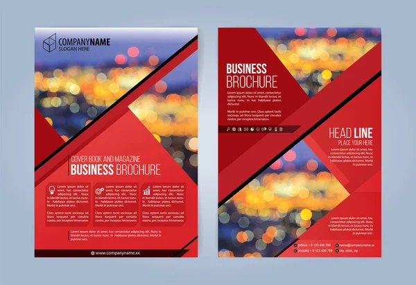 Siyah ve kırmızı broşür. Broşür şablonu. Kitap, Dergi kapağı. Vektör çizim