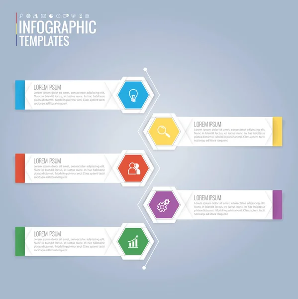 Infographics Mall Design Och Marknadsföring Ikoner Vektor Affärsidé — Stock vektor