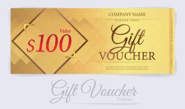 Kırmızı kurdele ve yay, hediye kuponu, fiş şablonu ile hediye çeki