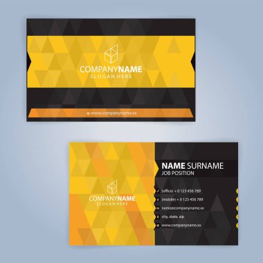Sarı ve modern kartvizit şablonu, illüstrasyon vektör 10 siyah