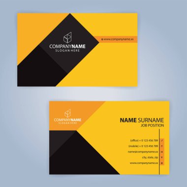Sarı ve modern kartvizit şablonu, illüstrasyon vektör 10 siyah
