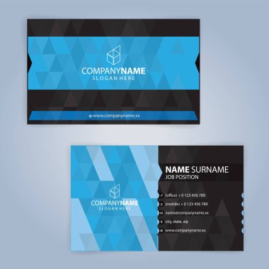 Mavi ve siyah modern iş, sağlık, sağlık kartı şablon, illüstrasyon vektör 10