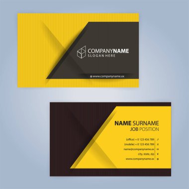 Sarı ve modern kartvizit şablonu, illüstrasyon vektör 10 siyah