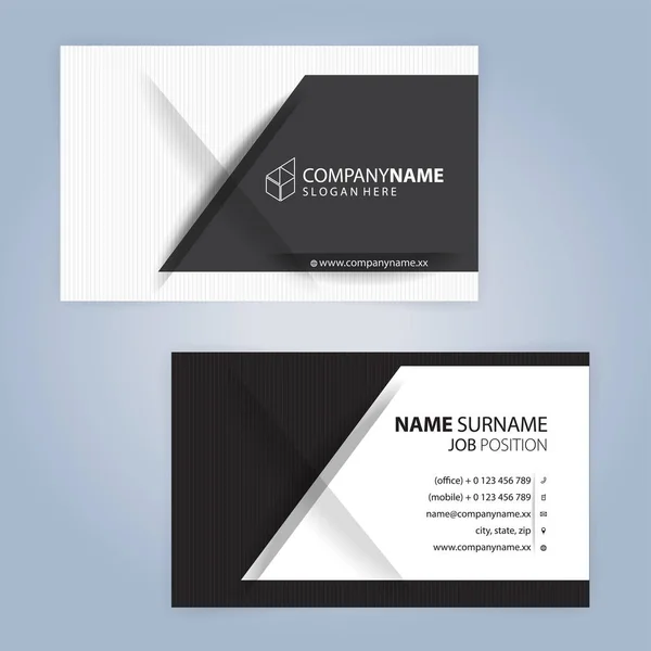 White Black Modern Business Card Template Illustration Vector — Stock Vector